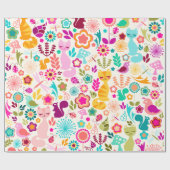 お洒落な庭の子猫-包装紙 ラッピングペーパー (フラット)