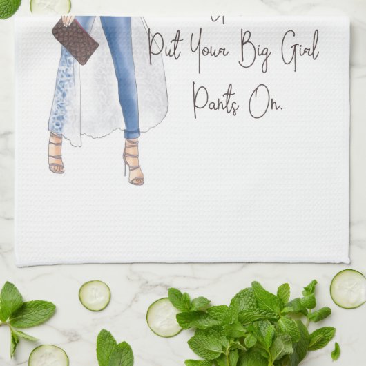 お洒落な引用文は"得ますあなたの大きい女の子のズボンをの" キッチンタオル (折り畳み)