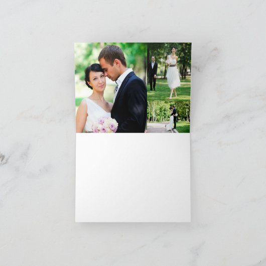 お洒落な愛結び目の夏の木の結婚は感謝していしています サンキューカード (内部)