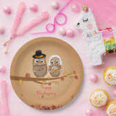 お洒落な感謝祭のフクロウ ペーパープレート (パーティー)