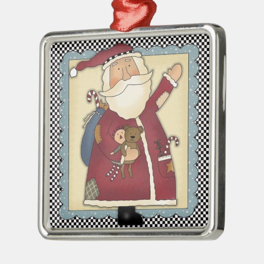 お洒落な振るサンタの民芸のクリスマスのギフト メタルオーナメント (左)