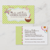お洒落な料理教室の名刺 名刺 (正面/裏面)