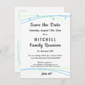 お洒落な星の家族会の保存日付 案内ポストカード (正面/裏面)