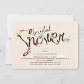 お洒落な春の花のシックなブライダルシャワーの招待 招待状 (正面)