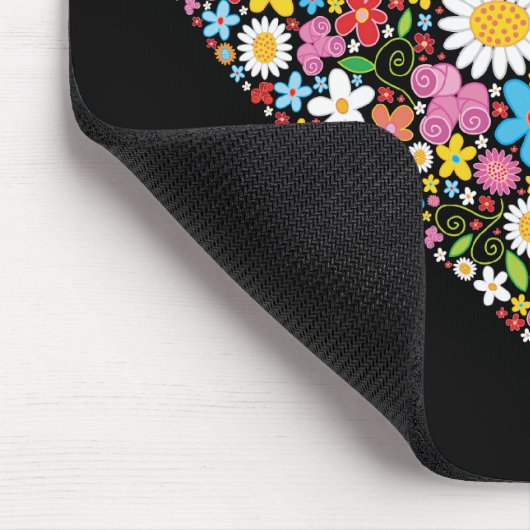 お洒落な春の花のバレンタインのかわいいハート愛 マウスパッド (コーナー)