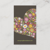 お洒落な春の花のバレンタインのハート愛 名刺 (裏面)