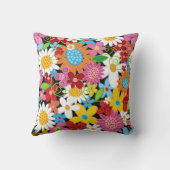 お洒落な春の花の庭のモノグラムの枕 クッション (裏面)