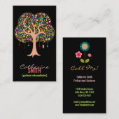 お洒落な木-カスタムな(縦の)名刺 名刺 (正面/裏面)