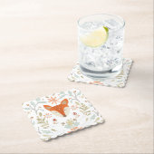 お洒落な森林キツネ ペーパーコースター (インサイチュ)