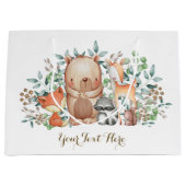 お洒落な森林森林動物のベビーシャワー ラージペーパーバッグ (正面)