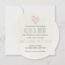 お洒落な植物の結婚式招待状 招待状