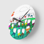 お洒落な歯科歯の芸術のギフト ラウンド壁時計 (傾斜)