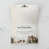 お洒落な民芸の雪だるまのクリスマスの写真カード シーズンカード (内部)