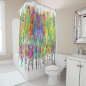 お洒落な水彩画によっては芸術が開花します シャワーカーテン (インサイチュ)