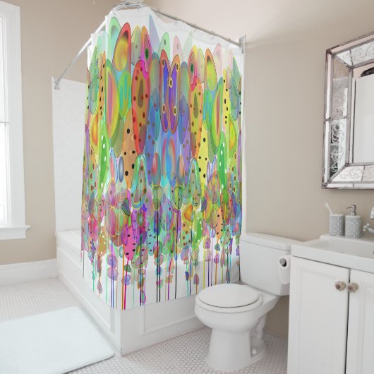 お洒落な水彩画によっては芸術が開花します シャワーカーテン (インサイチュ)