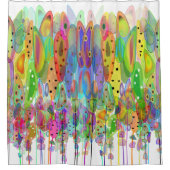 お洒落な水彩画によっては芸術が開花します シャワーカーテン (正面)