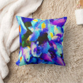 お洒落な水彩画の紫色のアイリス クッション (ブランケット)