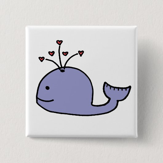 お洒落な漫画のクジラ 缶バッジ (正面)