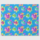 お洒落な漫画の魚の包装紙 ラッピングペーパー (フラット)