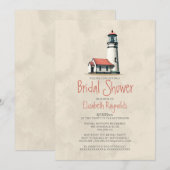 お洒落な灯台ブライダルシャワー招待状 招待状 (正面/裏面)