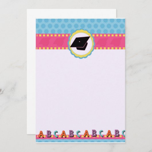 お洒落な点の幼稚園か幼稚園の卒業 ノートカード (正面/裏面)