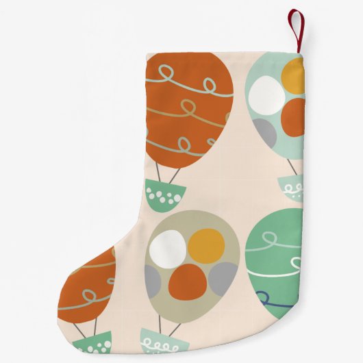 お洒落な熱気の気球 スモールクリスマスストッキング (裏面)