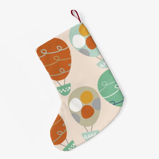 お洒落な熱気の気球 スモールクリスマスストッキング (裏面 (吊り時))