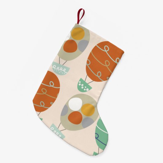 お洒落な熱気の気球 スモールクリスマスストッキング (正面 (吊り時))
