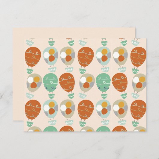 お洒落な熱気の気球 ポストカード (正面/裏面)