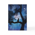 お洒落な猫およびサンタの幸せな休日カード