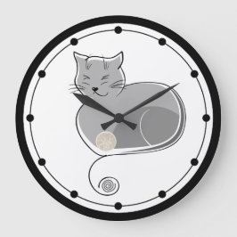 お洒落な猫の柱時計 ラージ壁時計