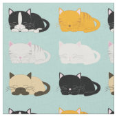 お洒落な猫パターン ファブリック (クローズアップ)