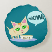 お洒落な猫好きの猫の円形の枕 ラウンドクッション (裏面)