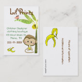 お洒落な猿のブティックの名刺のラベル 名刺 (正面/裏面)