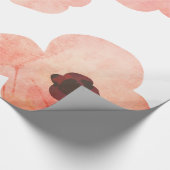 お洒落な珊瑚の水彩画によってはモダンが開花します ラッピングペーパー (角)