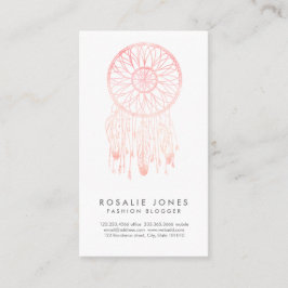 お洒落な珊瑚の水彩画の夢のキャッチャー 名刺