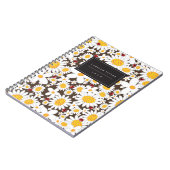 お洒落な白いデイジーのてんとう虫の花のノート ノートブック (左側)