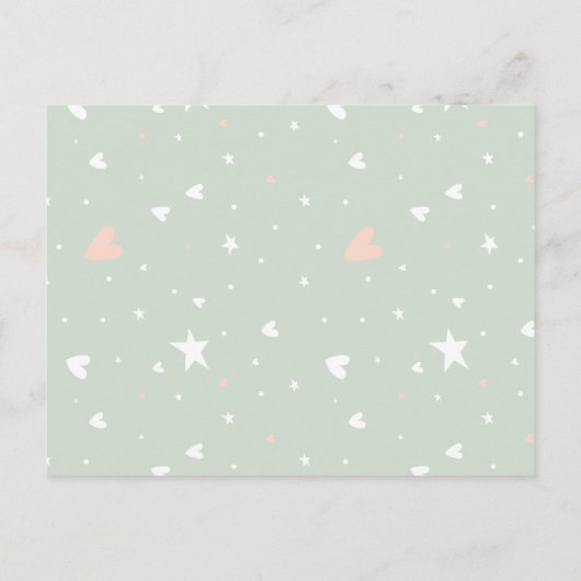 お洒落な白くまの漫画の冬のベビーシャワー インビテーションポストカード (裏面)