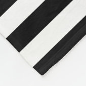 お洒落な白黒の日除けのストライプのモノグラムのな名前 フリースブランケット (角)