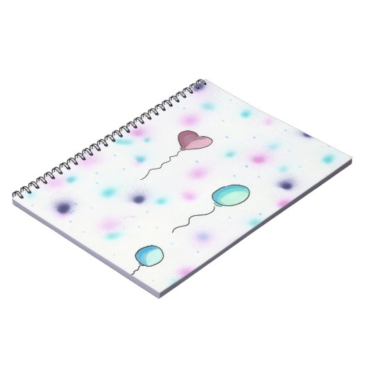 お洒落な着色されたキャンデーBalloons2Notebookジャーナル ノートブック (左側)