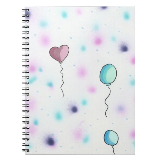 お洒落な着色されたキャンデーBalloons2Notebookジャーナル ノートブック (正面)