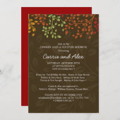 お洒落な秋の婚約パーティの招待状 招待状 (正面/裏面)