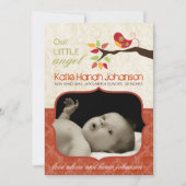 お洒落な秋の誕生の発表の写真カード 案内状 (正面)