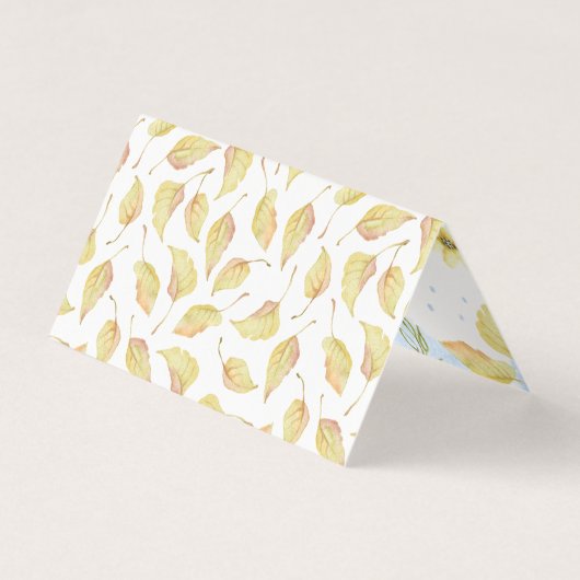 お洒落な秋動物のベビーシャワーは感謝していしています 名刺 (裏面)