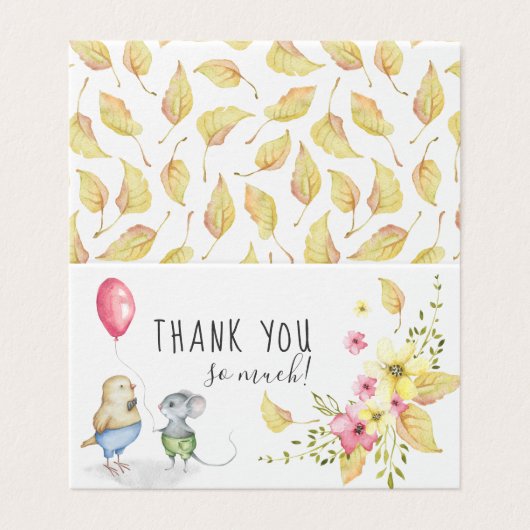 お洒落な秋動物のベビーシャワーは感謝していしています 名刺 (外部フラット)