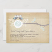 お洒落な結婚式のフクロウの森林素朴な結婚式 招待状 (正面)