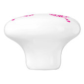 お洒落な翼: ビクトリア時代の人のピンク セラミックノブ (側面)