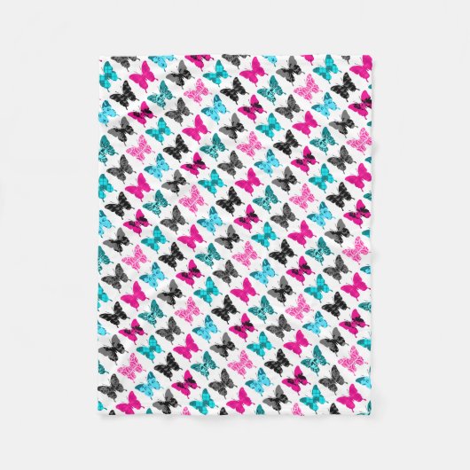 お洒落な翼: 果実および青 フリースブランケット (正面)