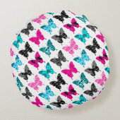 お洒落な翼: 果実および青 ラウンドクッション (裏面)