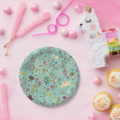 お洒落な花園 ペーパープレート (パーティー)